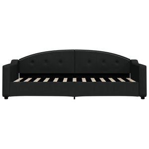 Dagbädd utdragbar med lådor svart 80x200 cm tyg