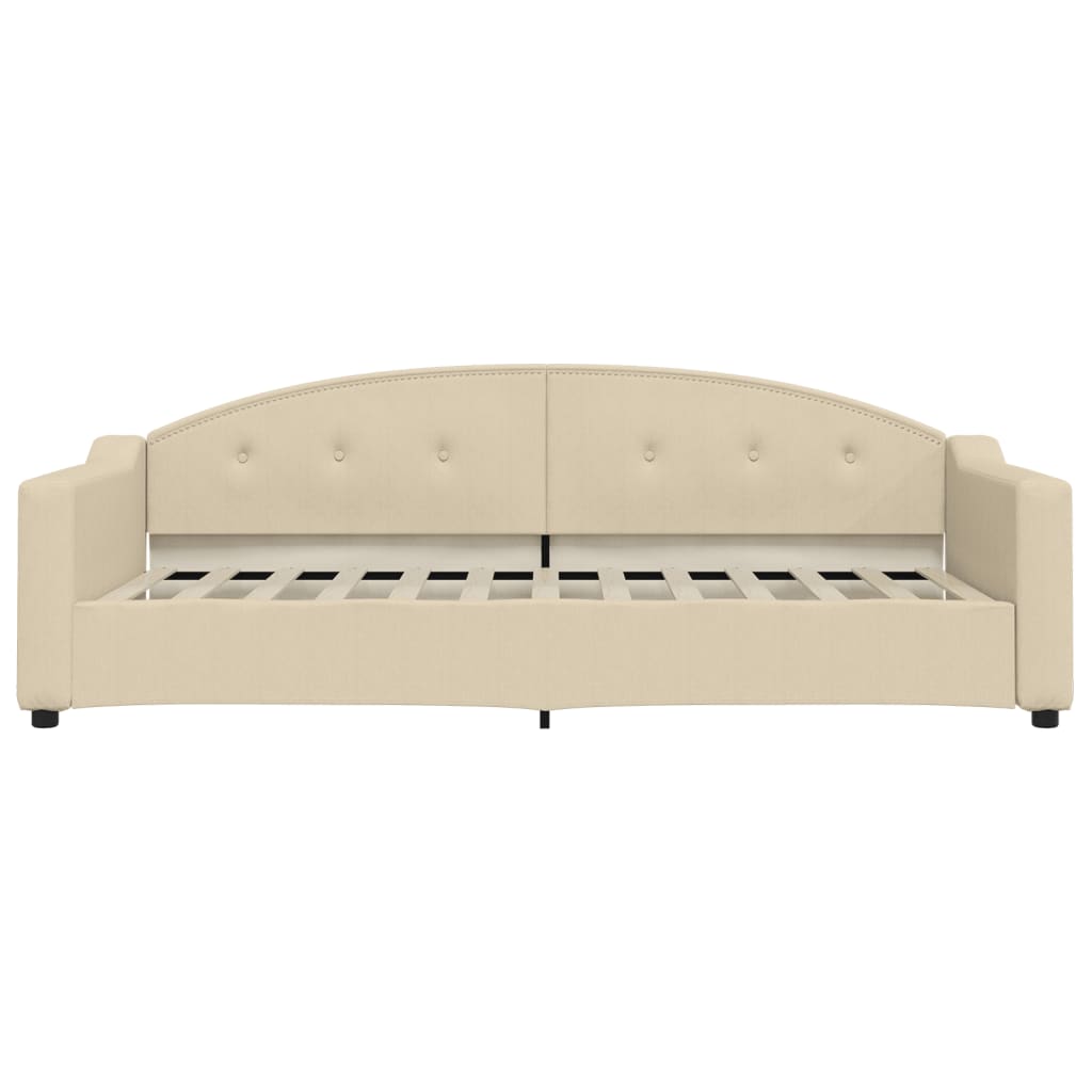 Dagbädd utdragbar med lådor gräddvit 90x200 cm tyg