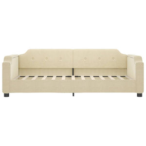 Dagbädd med madrass beige 90x200 cm tyg
