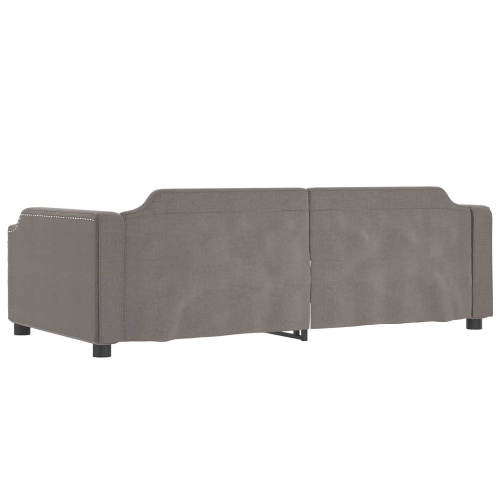 Dagbädd utdragbar med lådor taupe 90x200 cm tyg