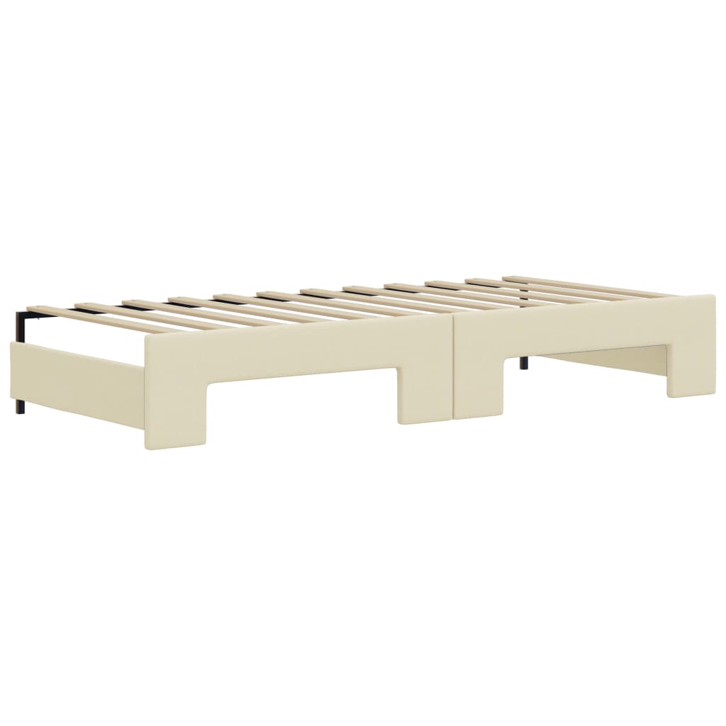 Dagbädd utdragbar gräddvit 90x200 cm konstläder