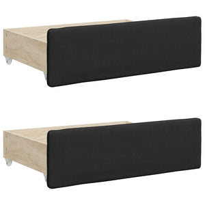 Dagbädd utdragbar med lådor svart 90x200 cm konstläder