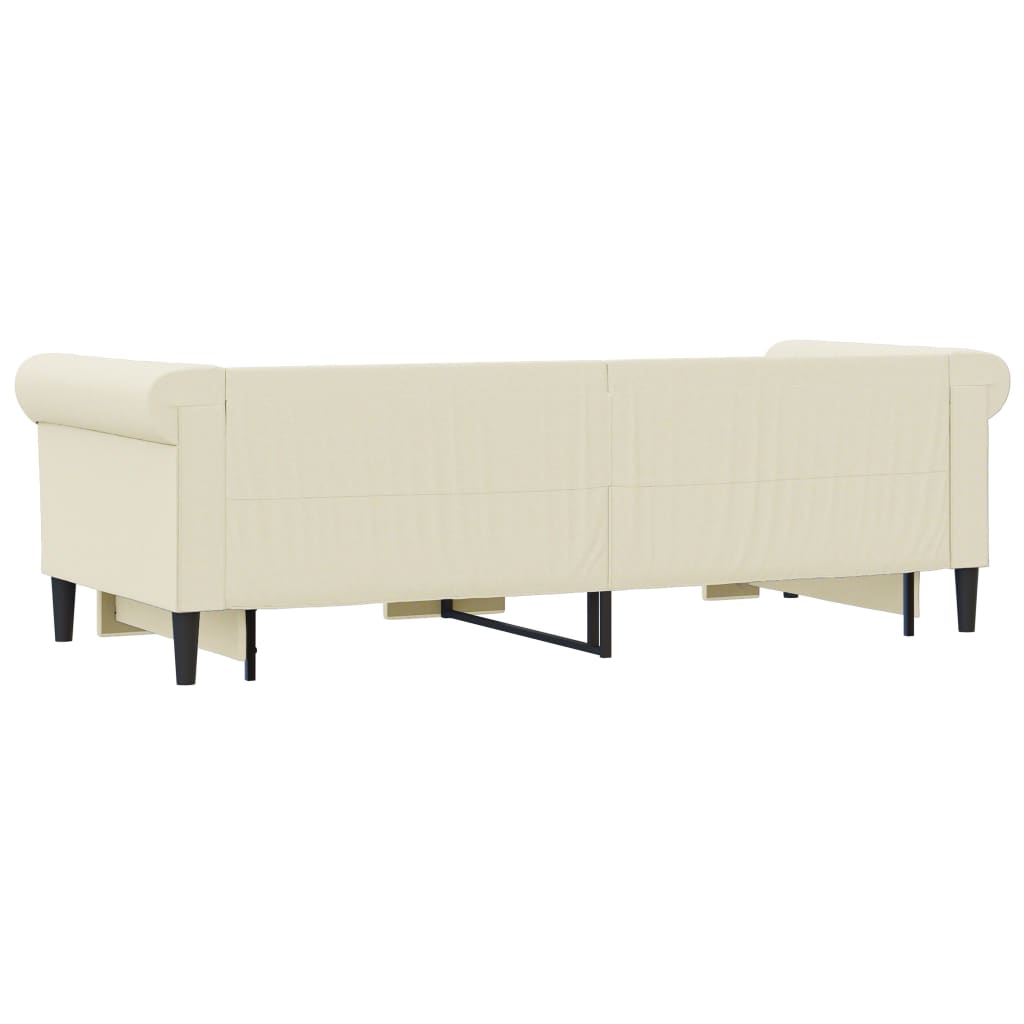 Dagbädd utdragbar med lådor gräddvit 90x200 cm konstläder