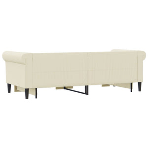 Dagbädd utdragbar med lådor gräddvit 90x200 cm konstläder