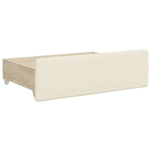 Dagbädd utdragbar med lådor gräddvit 90x200 cm konstläder