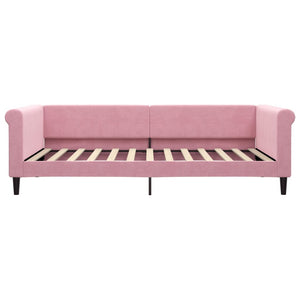 Dagbädd utdragbar med lådor rosa 100x200 cm sammet
