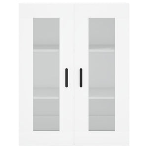 Högskåp vit 69,5x34x180 cm konstruerat trä