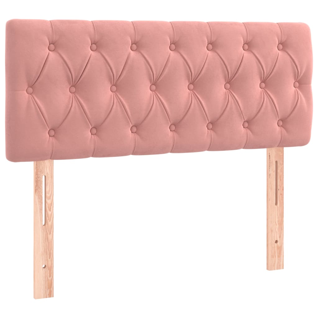 Ramsäng med madrass rosa 90x190 cm sammet