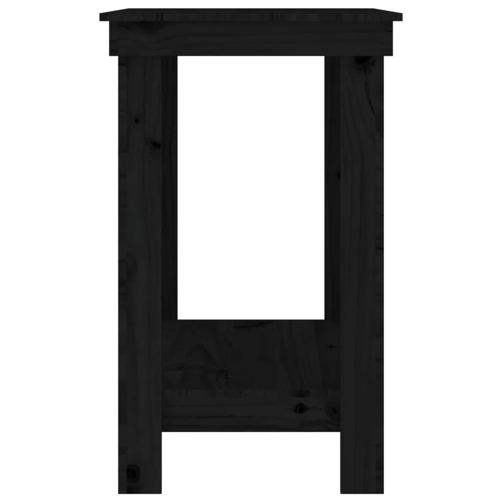 Skobänk svart 80x50x80 cm massiv furu