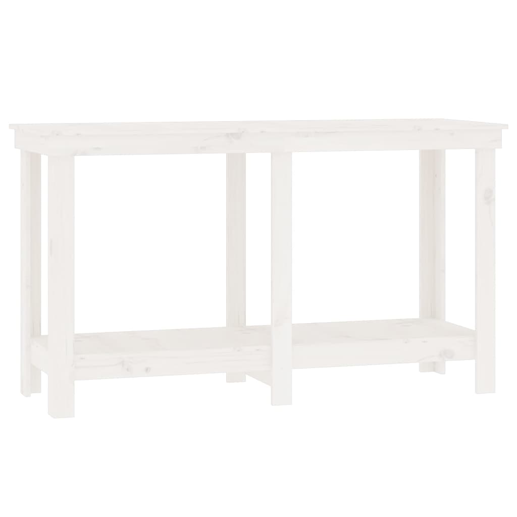Skobänk vit 140x50x80 cm massiv furu