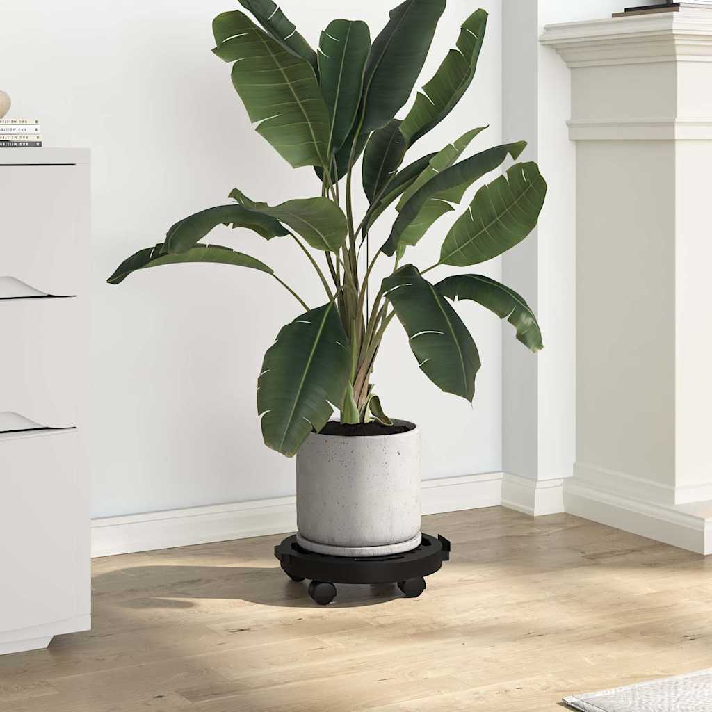 Blomvagnar med hjul 2 st diameter 30 cm svart 170 kg