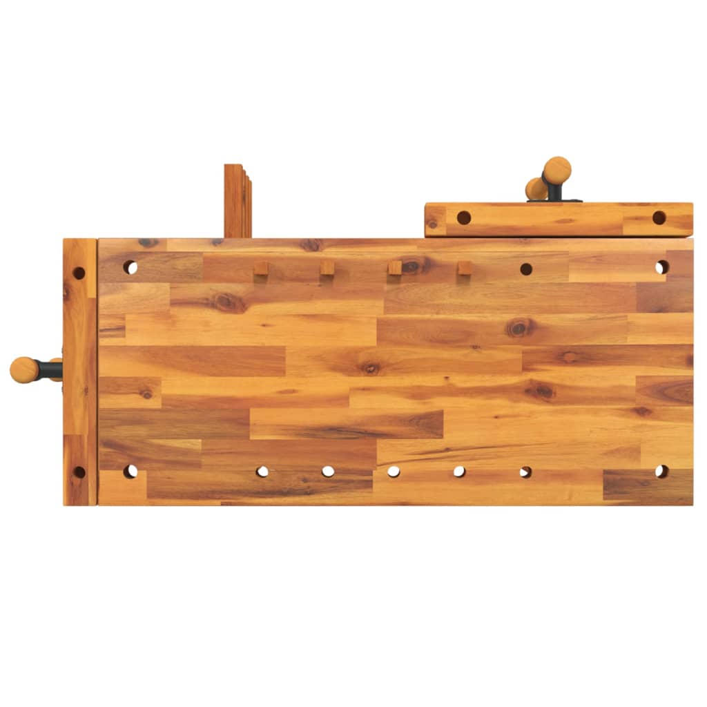 Arbetsbänk med skruvstycken 92x48x83 cm massivt akaciaträ