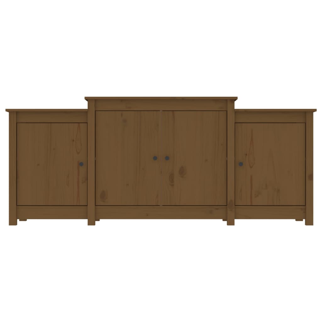 Skänk honungsbrun 164x37x68 cm massiv furu