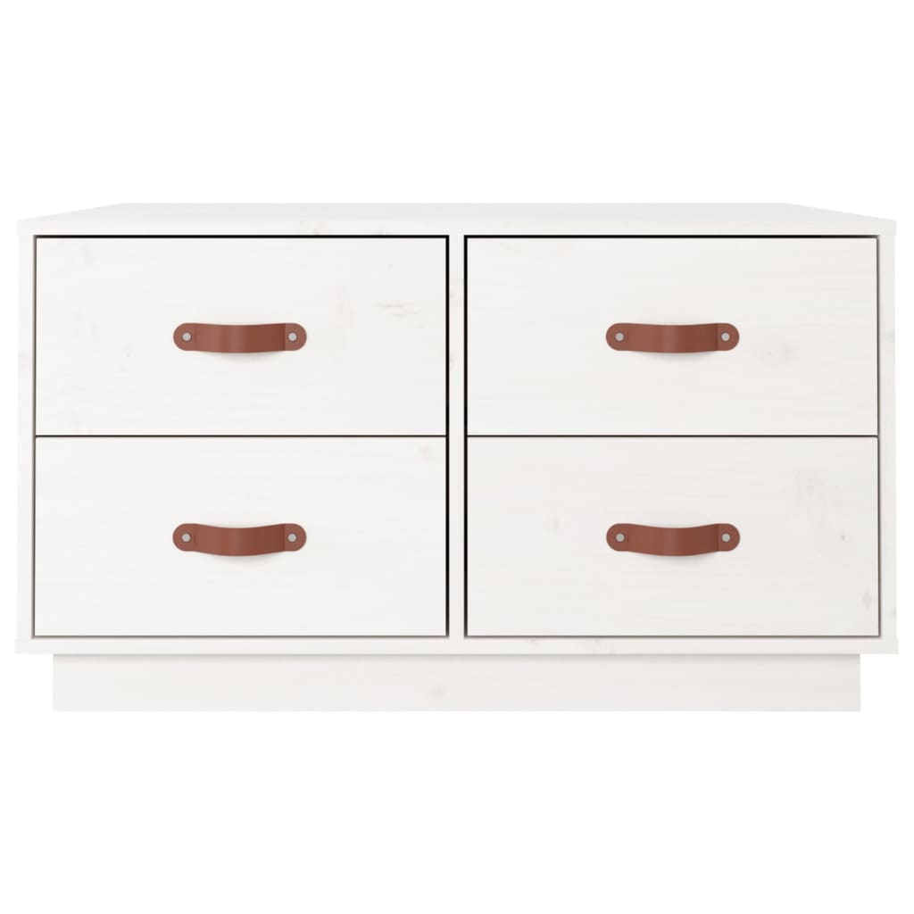 Soffbord vit 80x80x45 cm massiv furu