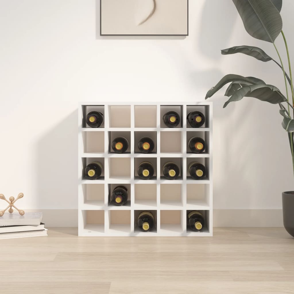 Vinskåp vit 56x25x56 cm massivt trä furu