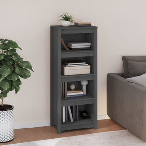 Bokhylla grå 50x35x125,5 cm massiv furu