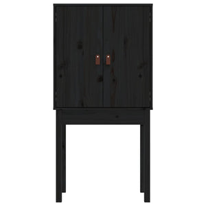 Vitrinskåp svart 60x40x120 cm massiv furu