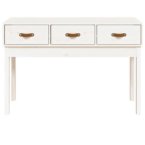 Konsolbord vit 114x40x75 cm massiv furu