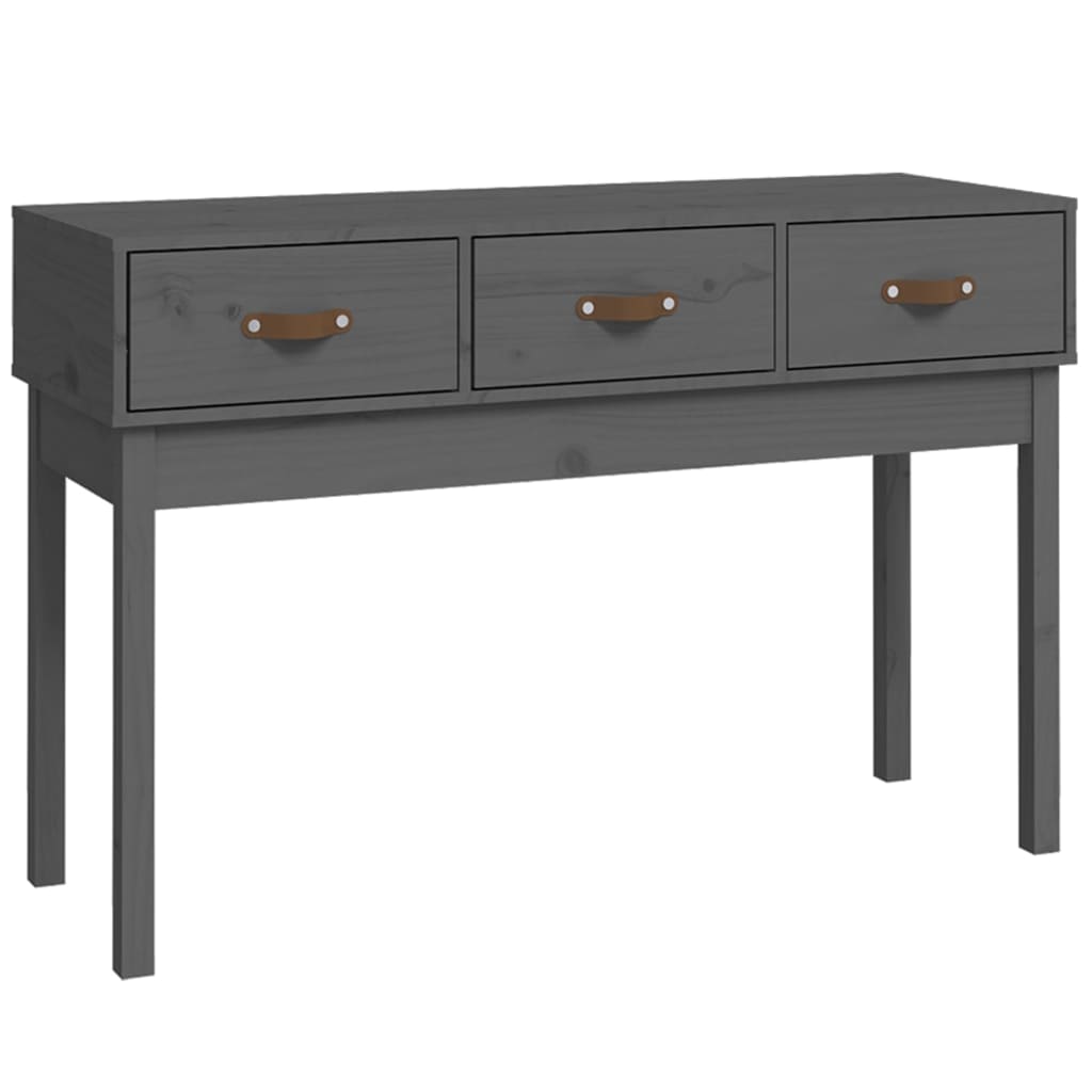 Konsolbord grå 114x40x75 cm massiv furu