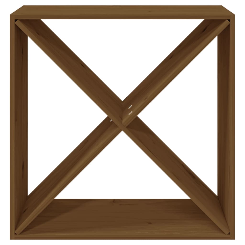 Vinskåp honungsbrun 62x25x62 cm massiv furu