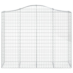 Gabioner bågformade 5 st 200x50x160/180 cm galvaniserat järn