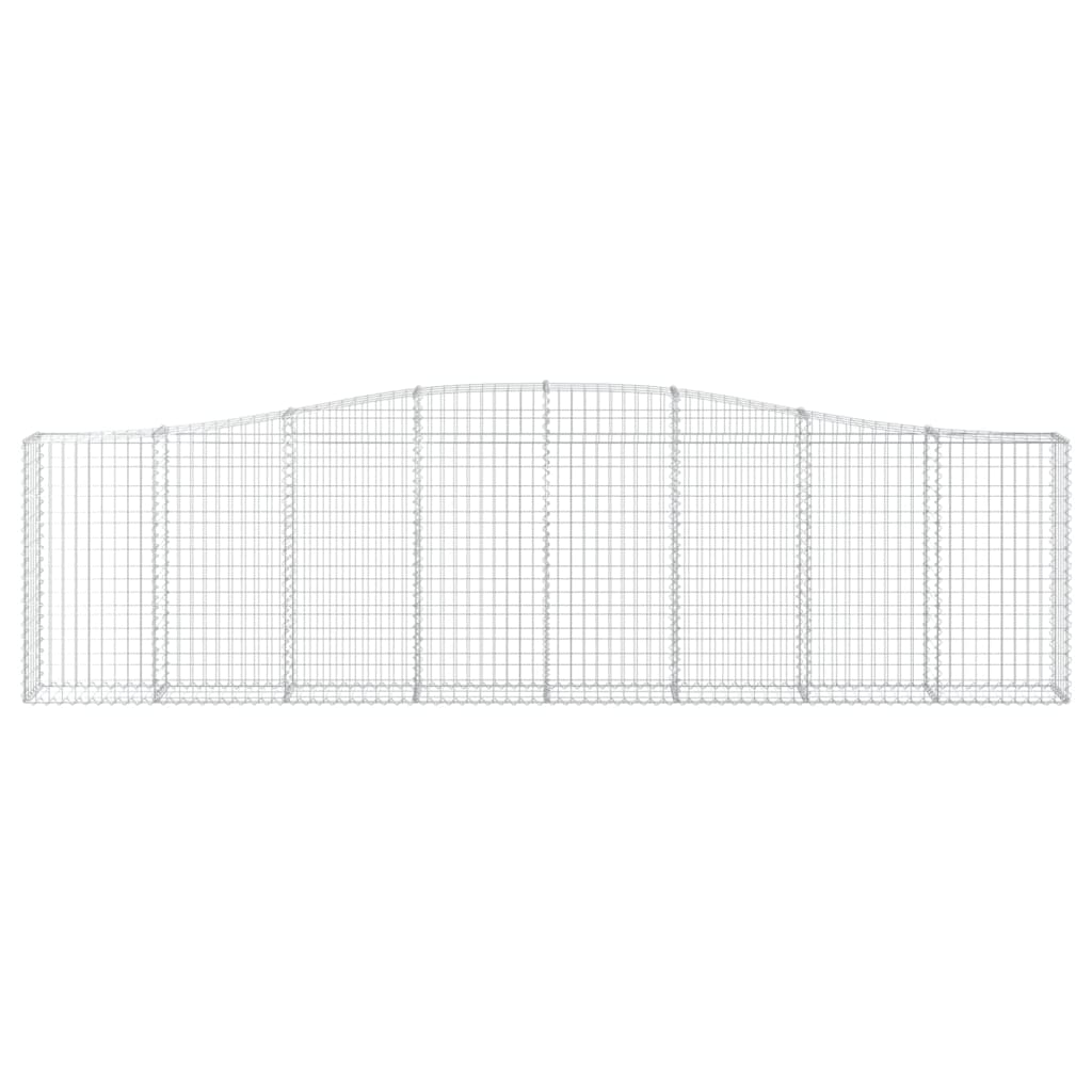 Gabioner bågformade 5 st 400x30x100/120 cm galvaniserat järn