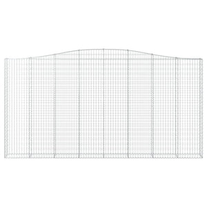 Gabioner bågformade 2 st 400x30x200/220 cm galvaniserat järn