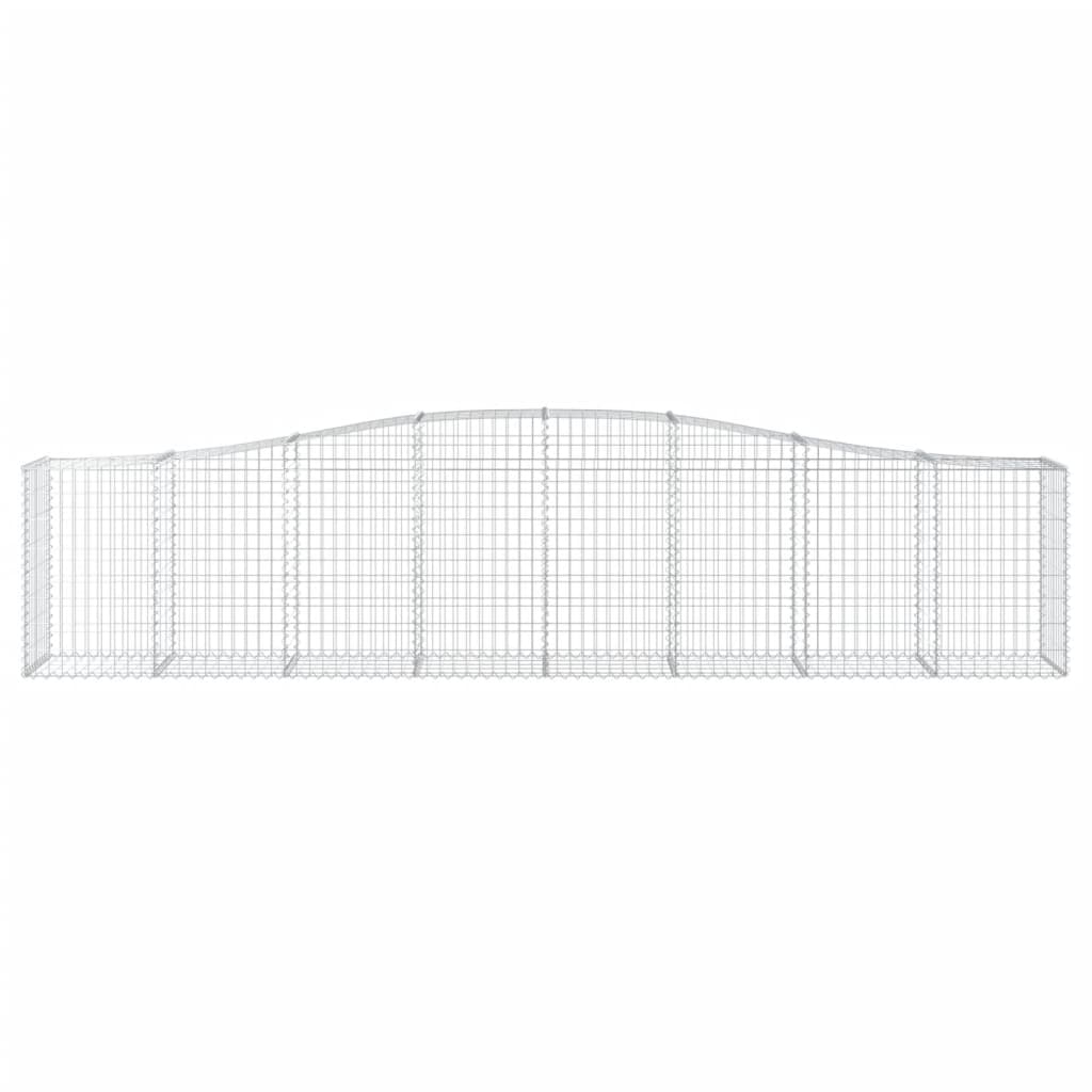 Gabioner bågformade 9 st 400x50x80/100 cm galvaniserat järn