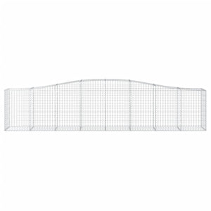 Gabioner bågformade 9 st 400x50x80/100 cm galvaniserat järn