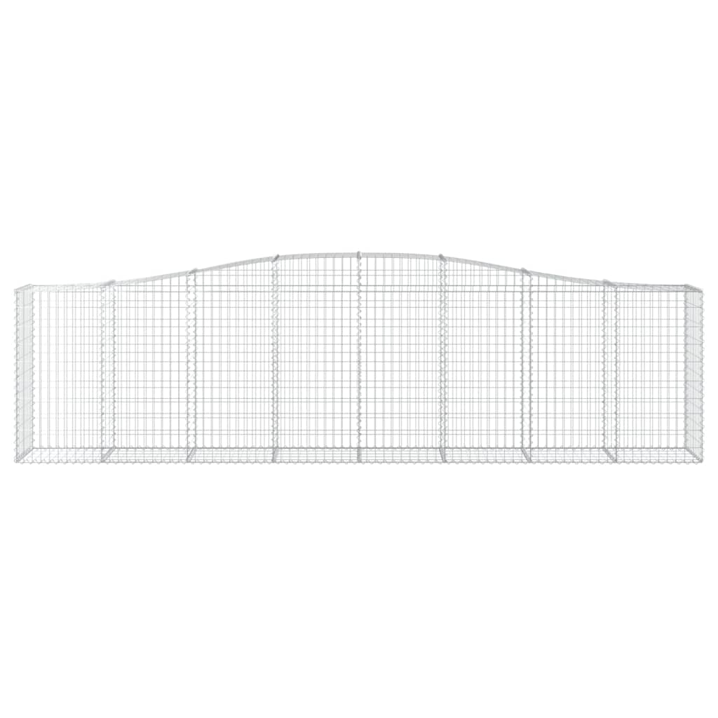 Gabioner bågformade 15 st 400x50x100/120 cm galvaniserat järn