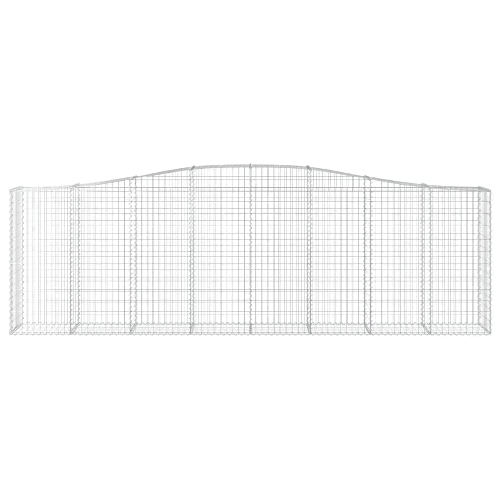 Gabioner bågformade 8 st 400x50x120/140 cm galvaniserat järn