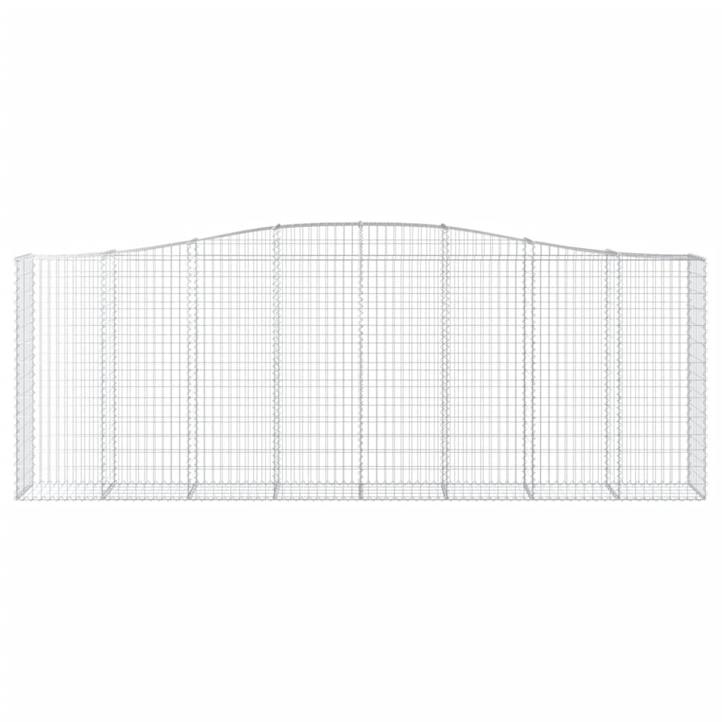 Gabioner bågformade 9 st 400x50x140/160 cm galvaniserat järn