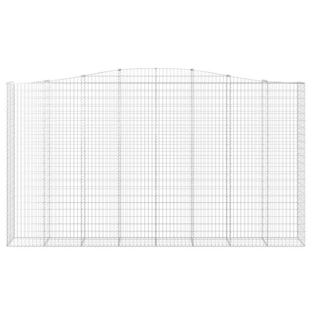 Gabioner bågformade 6 st 400x50x220/240 cm galvaniserat järn