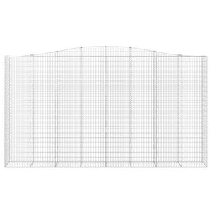 Gabioner bågformade 6 st 400x50x220/240 cm galvaniserat järn