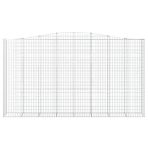 Gabioner bågformade 8 st 400x50x220/240 cm galvaniserat järn