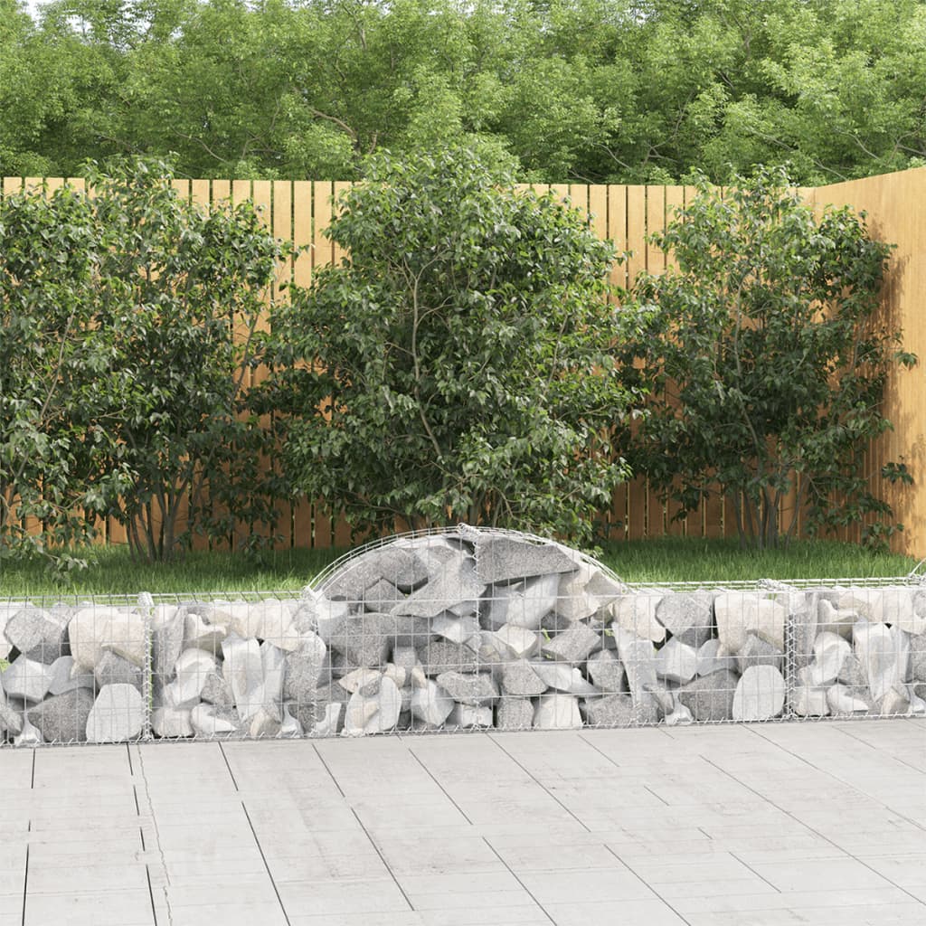 Gabion bågformad 10 st 200x30x40/60 cm galvaniserat järn