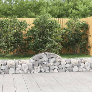 Gabion bågformad 14 st 200x30x40/60 cm galvaniserat järn