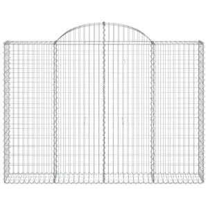 Gabioner bågformade 15 st 200x30x140/160 cm galvaniserat järn
