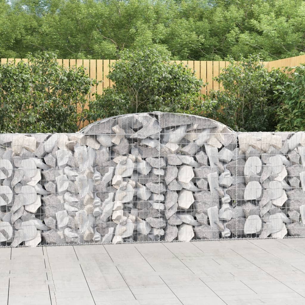 Gabioner bågformade 12 st 300x30x100/120 cm galvaniserat järn