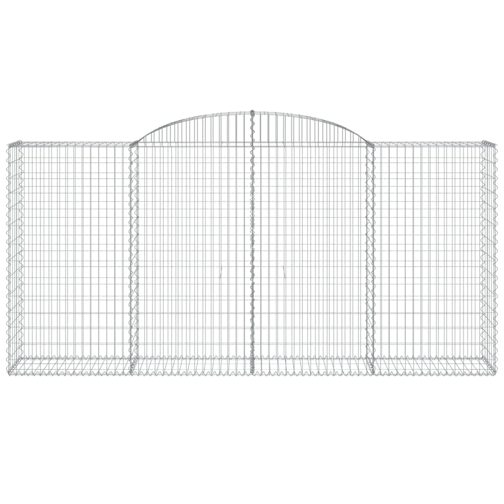 Gabioner bågformade 3 st 300x50x140/160 cm galvaniserat järn