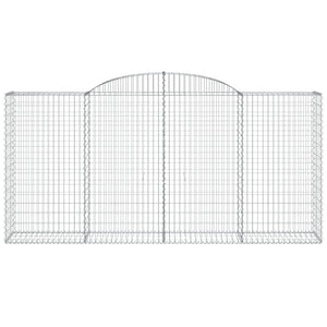 Gabioner bågformade 5 st 300x50x140/160 cm galvaniserat järn