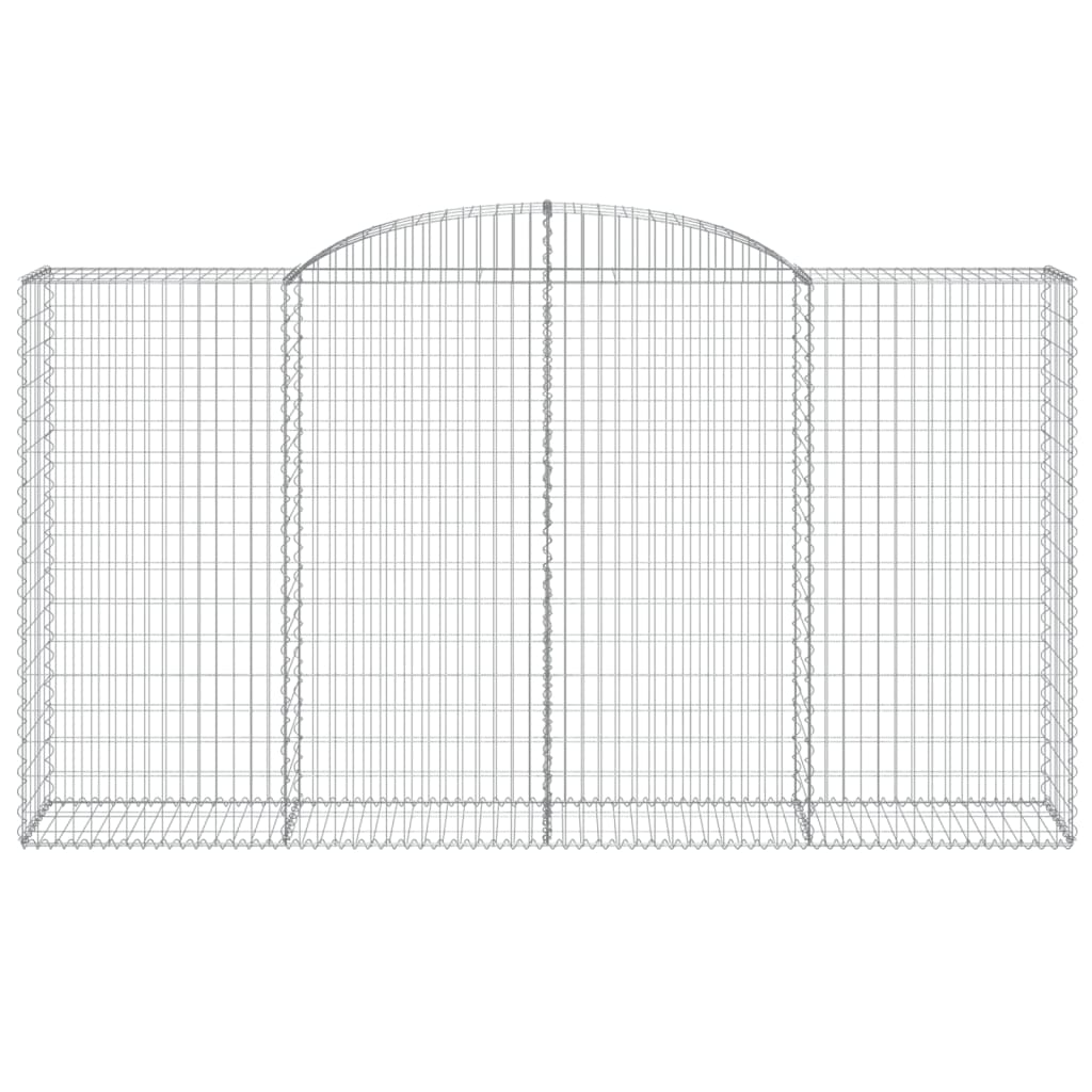 Gabioner bågformade 5 st 300x50x160/180 cm galvaniserat järn