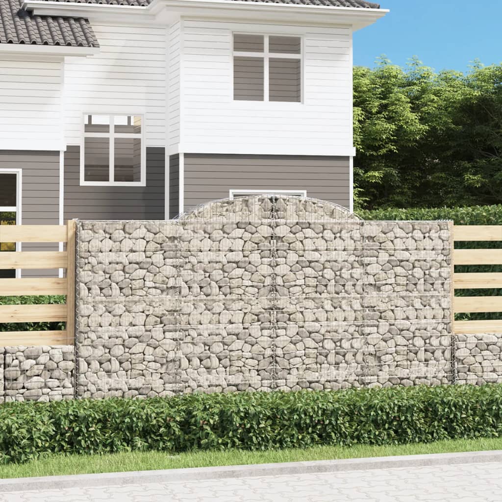 Gabioner bågformade 17 st 300x50x160/180 cm galvaniserat järn