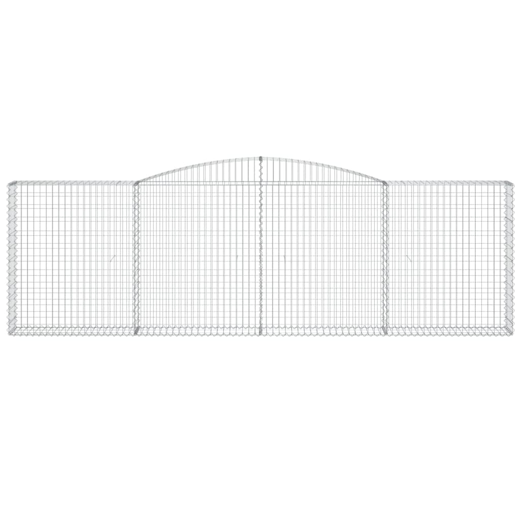 Gabioner bågformade 5 st 400x30x120/140 cm galvaniserat järn