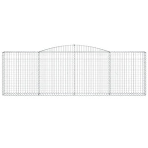 Gabioner bågformade 9 st 400x30x120/140 cm galvaniserat järn
