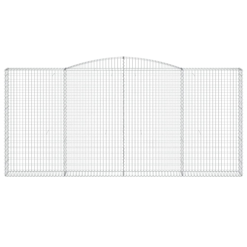 Gabioner bågformade 4 st 400x30x180/200 cm galvaniserat järn