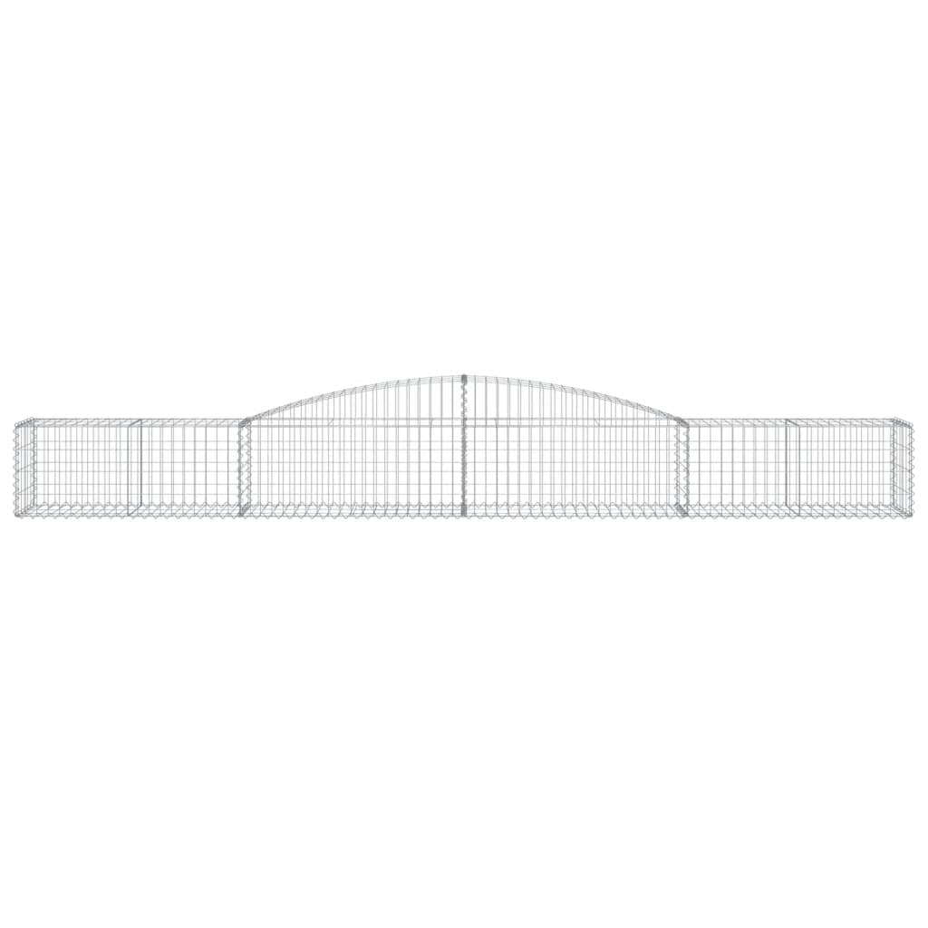 Gabioner bågformade 3 st 400x50x40/60 cm galvaniserat järn