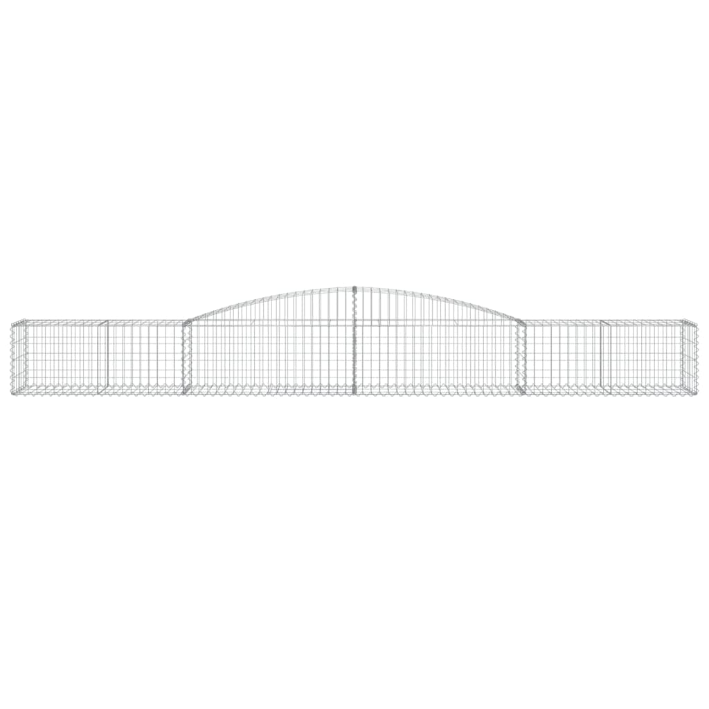 Gabioner bågformade 7 st 400x50x40/60 cm galvaniserat järn