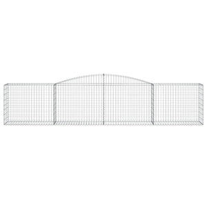 Gabioner bågformade 8 st 400x50x80/100 cm galvaniserat järn