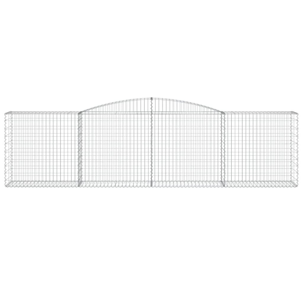 Gabioner bågformade 5 st 400x50x100/120 cm galvaniserat järn